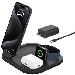 تصویر شارژر بی سیم WIZ029VFBK QI2 15W 3 1 سیاه Belkin 