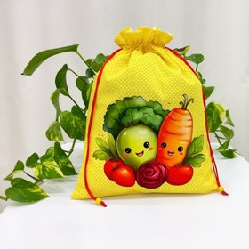 تصویر کیسه نگهداری سبزی پارچه ای سه لایه طرح فانتزی 