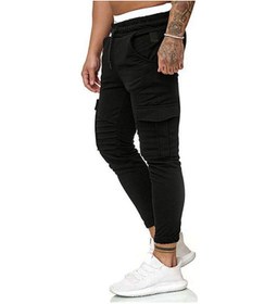 تصویر شلوار جگر با کمر متوسط، مشکی برند generic Solid Mid Rise Joggers Black