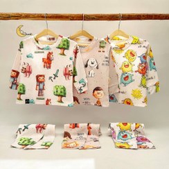 تصویر ست بلوز و شلوار راحتی بچگانه سایز ۱۲۰ طرح ماینکرفت 