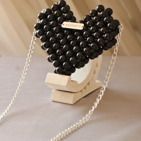 تصویر کیف مرواریدی قلبی 