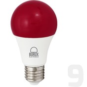 تصویر لامپ بروکس 9 وات حبابی رنگی - قرمز Burux 9 watt colored bulb lamp