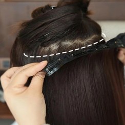 تصویر اکستنشن گیره ای ابریشمی قد ۸۰ مدل پنج گیره 