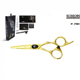 تصویر قیچی کات پریمیوم P-780 گلد رزونال _ سایز 5.0 Premium Gold Haircut Scissors P-780 Resonal – Size 5.0