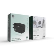 تصویر شارژر دیواری دوگانه 40 وات گرین Green 40w dual PD wall charger GL-W23B 