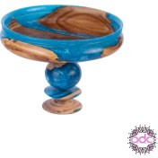 تصویر ظرف میوه خوری چوب و رزین پایه دار 