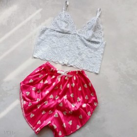 تصویر تاپ شلوارک زنانه ساتن برند ویکتوریا 