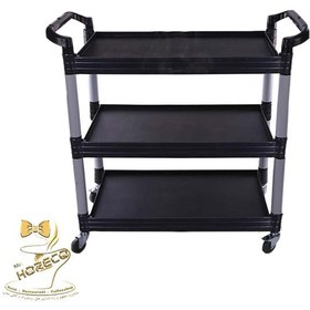 تصویر ترولی 3 طبقه تخت – مشکی – کد : 18040 