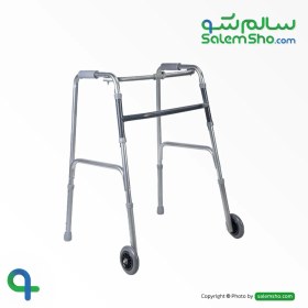 تصویر واکر تاشو مدرج چرخ دار (قابل تنظیم) - سالم لاین Wheeled graduated folding walker