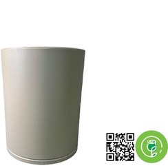 تصویر گلدان فلزی مدل استوانه چرخ دار رنگ خاکی قطر دهانه 40 ارتفاع 40 