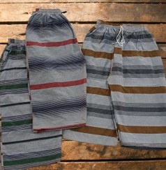 تصویر شلوارک مردانه راه راه جنس : نخ تترون رنگ بندی : ۶ رنگ سایز بندی : 3XL 4XL 