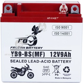 تصویر باتری موتورسیکلت اف بی مدل YB9-BS 12V9AH(ان اس،آپاچی،تریل) 