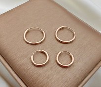 تصویر گوشواره حلقه ای ژوپینگ رنگ ثابت ضد حساسیت سایز ۲ سانتی 