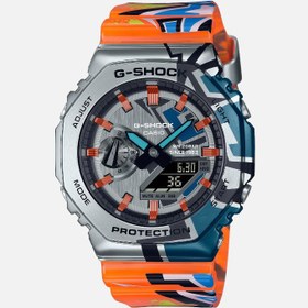 تصویر ساعت مچی آنالوگ-دیجیتال با بند رزینی ضد آب مدل GM-2100SS-1A برند g-shock Water Resistant Analog-Digital Resin Strap Watch GM-2100SS-1A