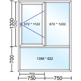 تصویر پنجره دوجداره upvc طرح 7 تک حالته 