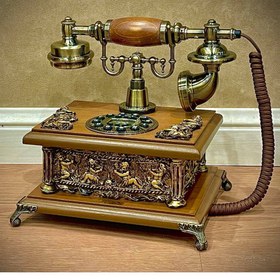 تصویر تلفن رومیزی چوبی گرند فون کد ۱۰۱۰ 
