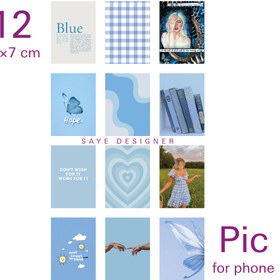 تصویر پک پوستر آبی ۱۲ عددی 