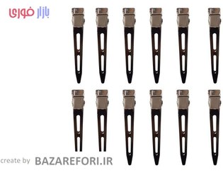تصویر گیره مو فلزی کد K12 مجموعه 12 عددی تک سایز - بازار فوری 