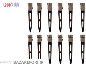 تصویر گیره مو فلزی کد K12 مجموعه 12 عددی تک سایز - بازار فوری 
