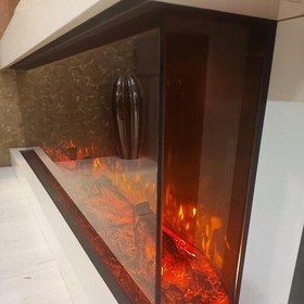 تصویر شومینه برقی LCD طول 200 سانتی متر 200 cm long LCD electric fireplace