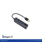 تصویر هاب رم ریدر USB کمبو کابل کوتاه 