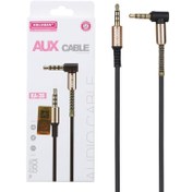 تصویر کابل 1 متری اورجینال AUX برند Koluman مدل KA-36 مشکی طلایی 90 درجه TPE کد 10145 