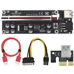 تصویر رایزر کارت گرافیک تبدیل PCI EXPRESS X1 به X16 مدل 8 خازن 009s plus کد B12877 