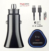 تصویر شارژر فندکی سامسونگ مدل PD 25W همراه کابل تایپ سی 