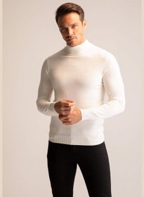 تصویر ژاکت تنگ آستین بلند یقه‌اسکی برند Defacto Slim Fit Long Sleeve Turtleneck Sweater