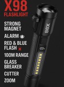 تصویر چراغ قوه اظطراری چندکاره مدل X98 