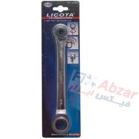 تصویر آچار جغجغه ای چهار سر لیکوتا مدل ARW-15M0002 LICOTA 4 IN 1 72 TEETH RATCHET WRENCH MODEL ARW-015M0002