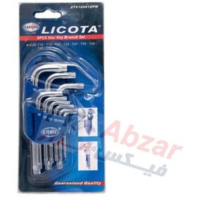 تصویر مجموعه 9 عددی آچار آلن ستاره ای لیکوتا مدل 2TX10091DPM LICOTA 9 PCS SHORT TYPE TORX KEY WRENCH SET MODEL 2TX10091DPM