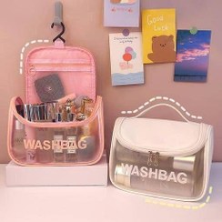 تصویر واش بگ سایز بزرگ رنگ صورتی Wash bag