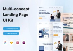 تصویر کیت رابط کاربری صفحه فرود بندلن | BandLan Landing Page UI KIT 