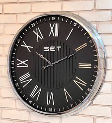 تصویر ساعت دیواری ست۱۰۲ - سیلور صفحه مشکی ا Set102 Set102