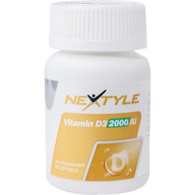 تصویر سافت ژل ویتامین D3 نکستایل 2000 واحد 60 عددی Nextyle Vitamin D3 2000 IU 60 Softgels