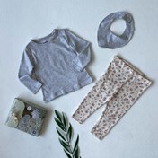 تصویر ست نوزادی لوپیلو شامل ۳ تکه بلوز و شلوار و پیشبند 