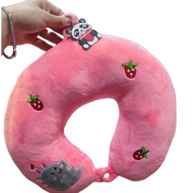 تصویر بالشتک گردنی طرح توت فرنگی | Strawberry design neck pillow 