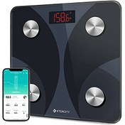 تصویر ترازو وزن بدن هوشمند دیجیتال etekcity /آنالیز بدن مدل FIT 8S Etekcity Scale for Body Weight and Fat Percentage, Smart Digital LED Bathroom BMI Measurement, Accurate Bluetooth Weighing Machine, Body Composition Analyzer, Ash-black, 400lb Smart-Black 10.2 x 10.2 inches