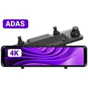 تصویر آینه دو دوربین خودرو وای فای 4K دارای ADAS جی پی اس دار S18 