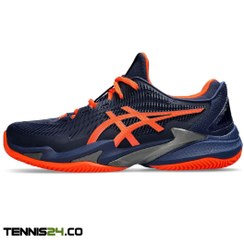 تصویر کفش تنیس اسیکس مردانه Asics Court FF 3 Clay (سرمه‌ای - نارنجی) - 4 (Clay Court) مخصوص زمین خاک