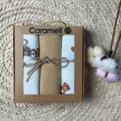 تصویر خشکن نوزاد موسلین کارامل سه عددی 