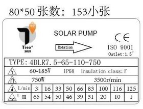 تصویر پمپ خورشیدی 2 اینچ، 750 وات DC برند Tiso مدل 4DLR7.5-65-110-750 
