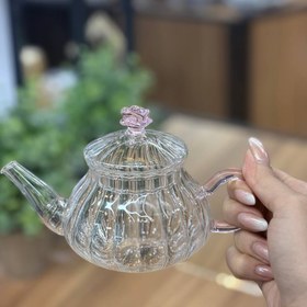 تصویر قوری زعفرون گلدار 