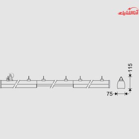 تصویر چراغ خطی روکار 58 وات مازی نور مدل لومیلاین 90 درجه 