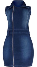 تصویر پیراهن جین کوتاه زنانه 