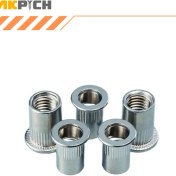 تصویر مهره پرچی گرد لبه دار سایز M6 