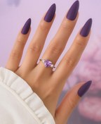 تصویر انگشتر قلب و نگین بنفش 