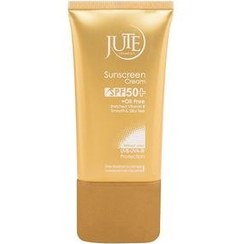 تصویر کرم ضدآفتاب بی رنگ SPF50 ژوت | Jute Sunscreen Cream With SPF50 ضد آفتاب صورت مدل کرم ضدآفتاب بی رنگ SPF50 ژوت | Jute Sunscreen Cream With SPF50 مناسب برای انواع پوست SPF 50 حجم 40 میلی لیتر برند ژوت | Jute بدون رنگ