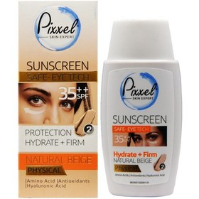 تصویر کرم ضد آفتاب دور چشم پیکسل بدون رنگ SPF35 حجم 50 میل Pixxle Sunscreen Cream Invisible For Eye Tech SPF35 50ml